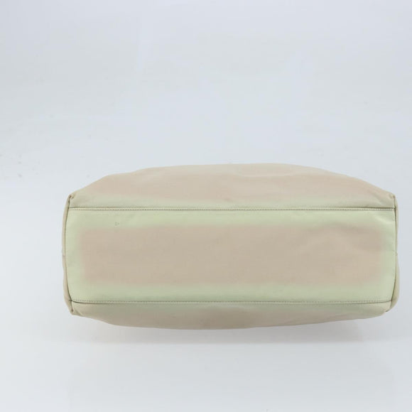 PRADA Shoulder Bag Nylon Ivory Silver Auth 173830