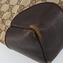 GUCCI GG Canvas Shoulder Bag Beige Silver Auth 173832-11