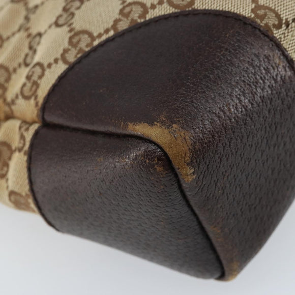 GUCCI GG Canvas Shoulder Bag Beige Silver Auth 173832