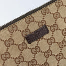 GUCCI GG Canvas Shoulder Bag Beige Silver Auth 173832-14