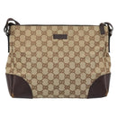 GUCCI GG Canvas Shoulder Bag Beige Silver Auth 173832-2