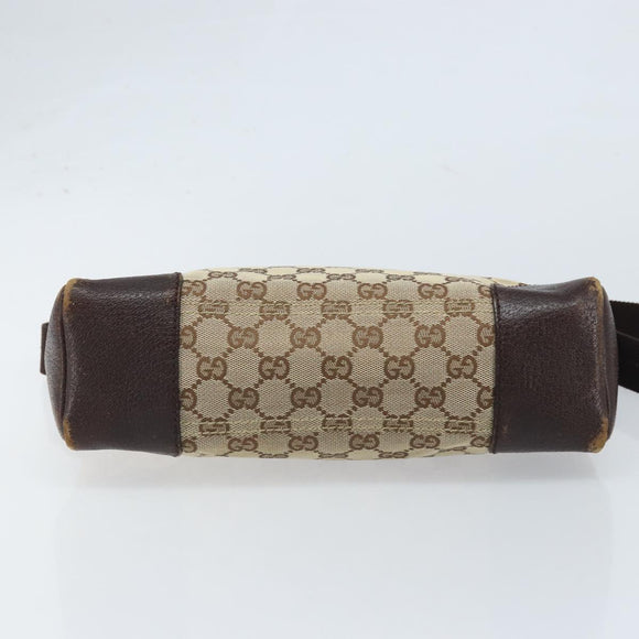 GUCCI GG Canvas Shoulder Bag Beige Silver Auth 173832