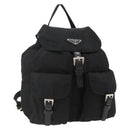 PRADA Backpack Nylon Black Silver Auth 173833-1
