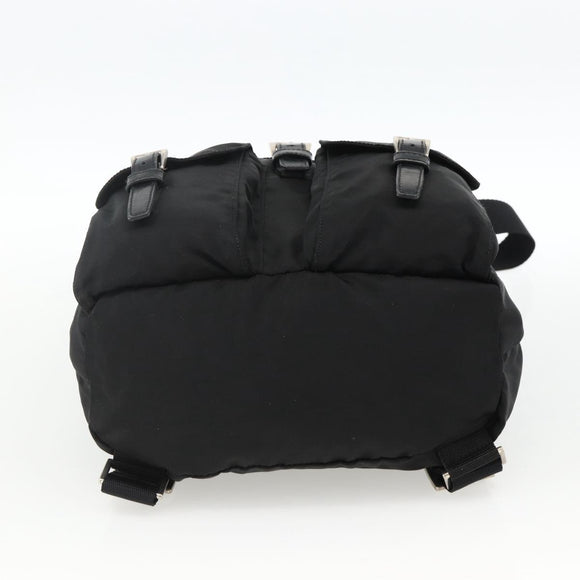 PRADA Backpack Nylon Black Silver Auth 173833