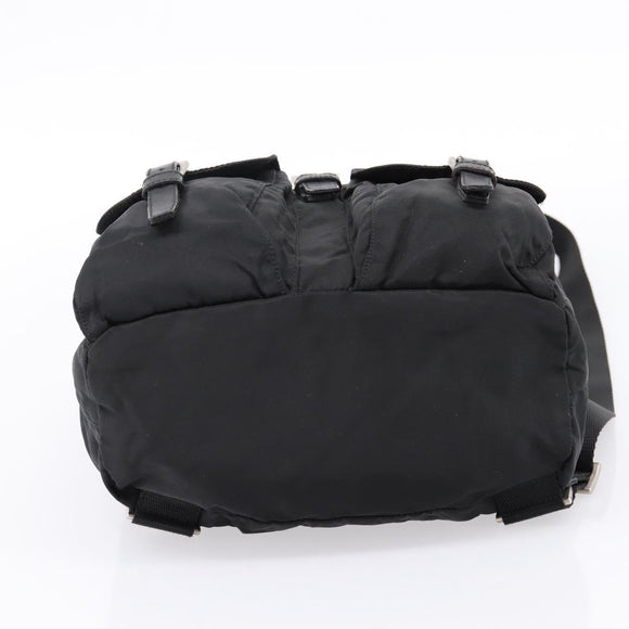 PRADA Backpack Nylon Black Silver Auth 173833