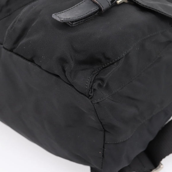 PRADA Backpack Nylon Black Silver Auth 173833