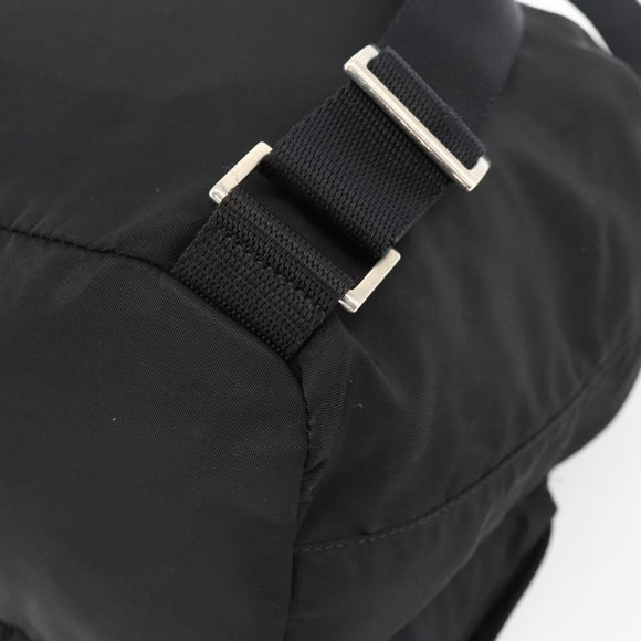 PRADA Backpack Nylon Black Silver Auth 173833