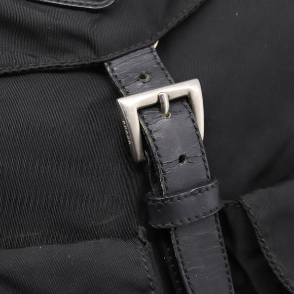 PRADA Backpack Nylon Black Silver Auth 173833