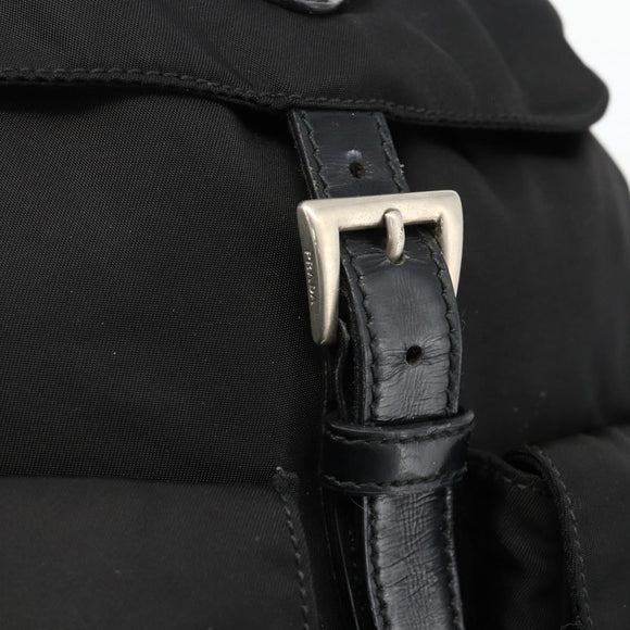 PRADA Backpack Nylon Black Silver Auth 173833