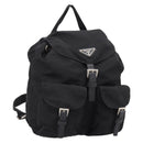 PRADA Backpack Nylon Black Silver Auth 173833-1