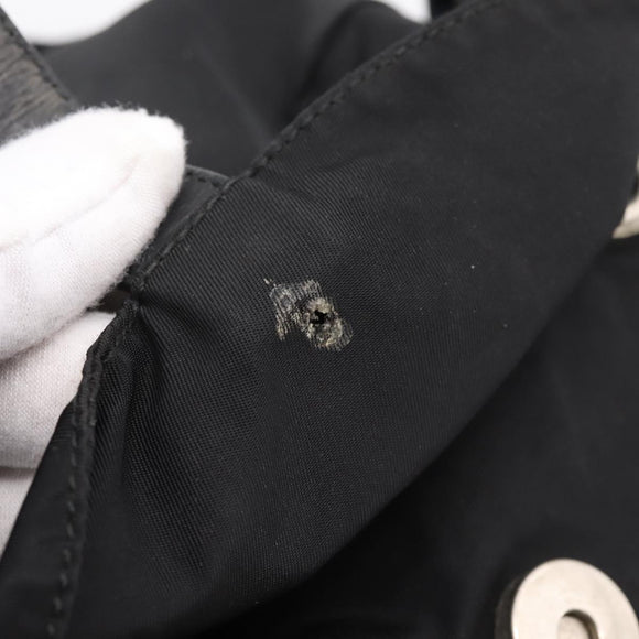 PRADA Backpack Nylon Black Silver Auth 173833