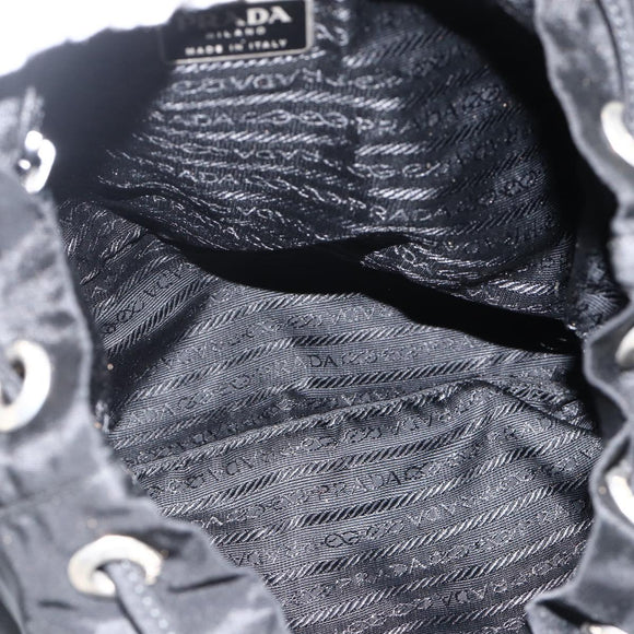 PRADA Backpack Nylon Black Silver Auth 173833
