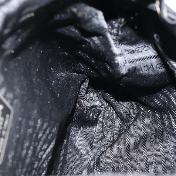 PRADA Backpack Nylon Black Silver Auth 173833