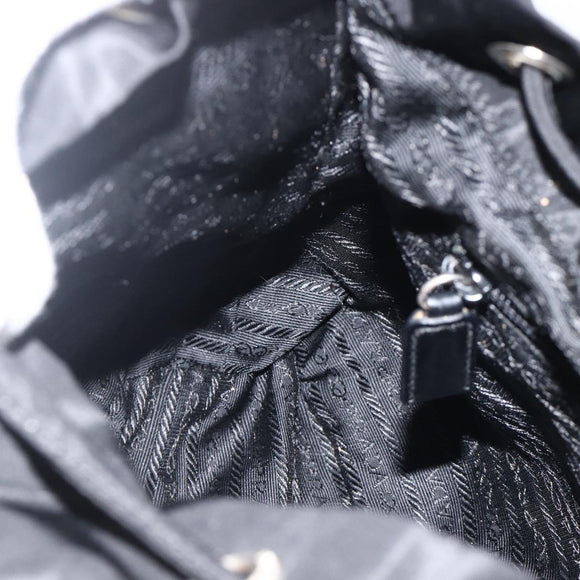 PRADA Backpack Nylon Black Silver Auth 173833