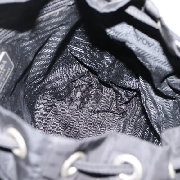 PRADA Backpack Nylon Black Silver Auth 173833