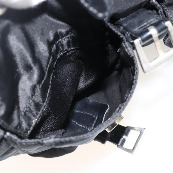 PRADA Backpack Nylon Black Silver Auth 173833