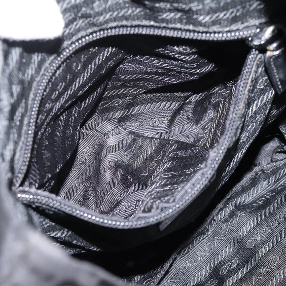 PRADA Backpack Nylon Black Silver Auth 173833
