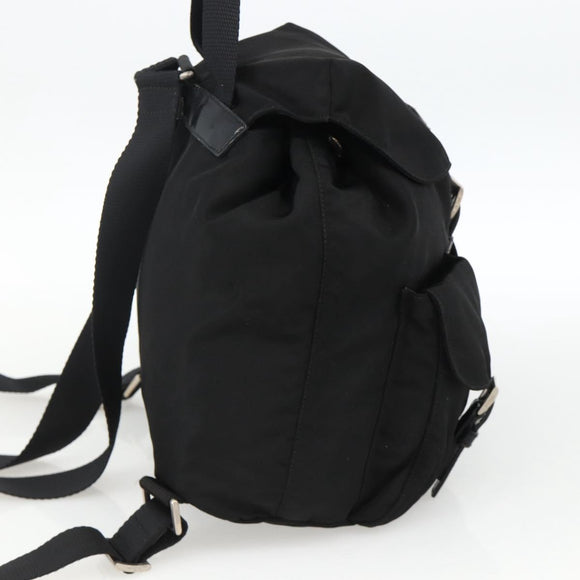 PRADA Backpack Nylon Black Silver Auth 173833