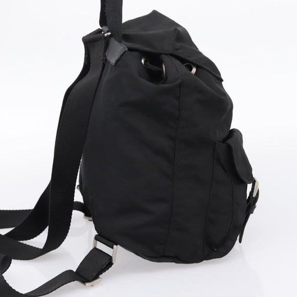 PRADA Backpack Nylon Black Silver Auth 173833