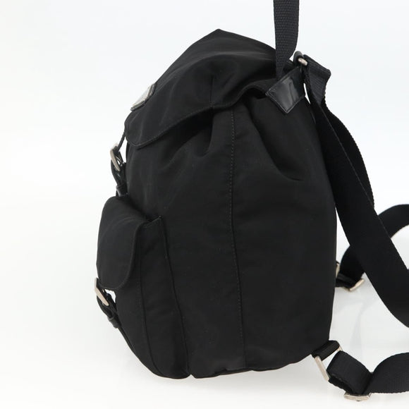 PRADA Backpack Nylon Black Silver Auth 173833