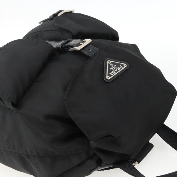 PRADA Backpack Nylon Black Silver Auth 173833