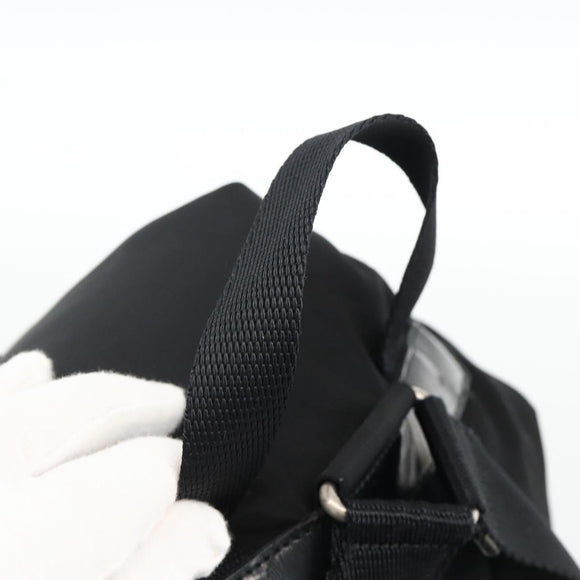 PRADA Backpack Nylon Black Silver Auth 173833