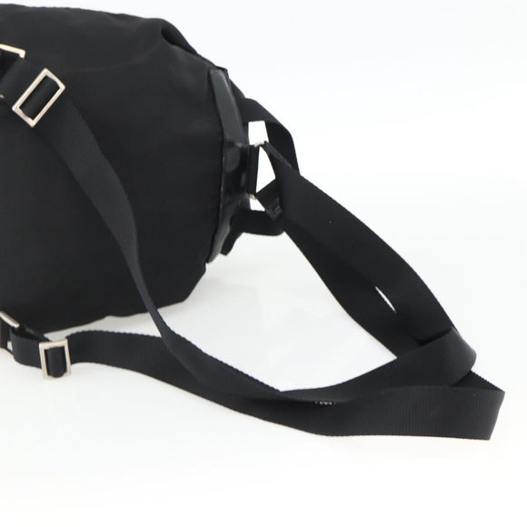 PRADA Backpack Nylon Black Silver Auth 173833
