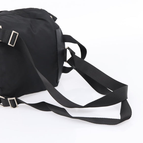 PRADA Backpack Nylon Black Silver Auth 173833