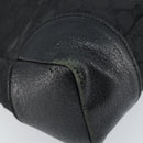 GUCCI GG Canvas Schoudertas Zwart Zilver 110054 Auth 173836-11