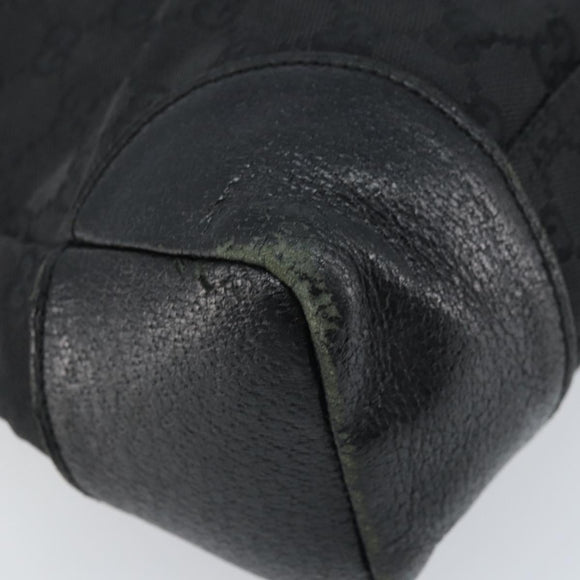 GUCCI GG Canvas Schoudertas Zwart Zilver 110054 Auth 173836
