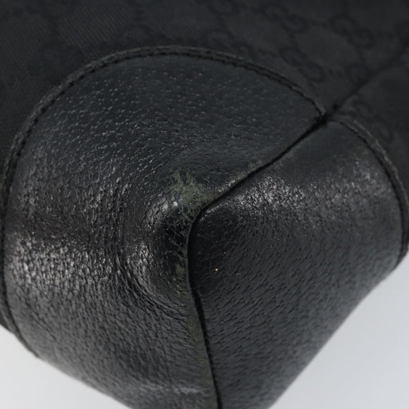 GUCCI GG Canvas Schoudertas Zwart Zilver 110054 Auth 173836