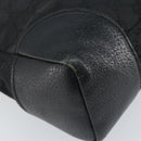 GUCCI GG Canvas Schoudertas Zwart Zilver 110054 Auth 173836-13