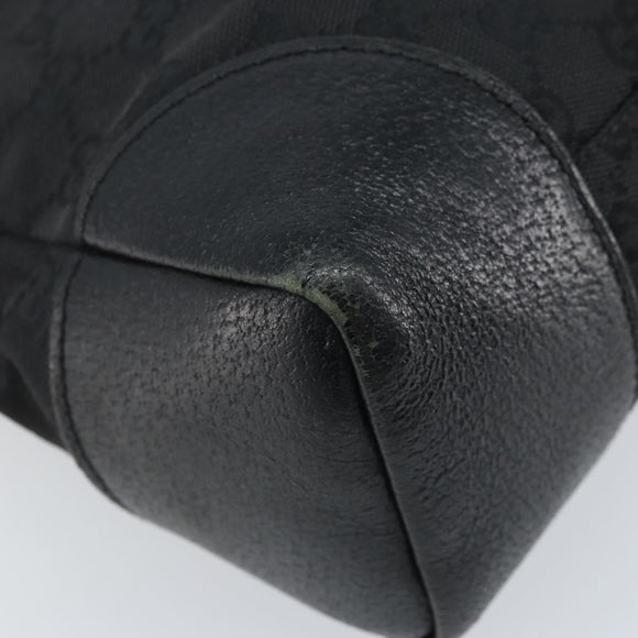 GUCCI GG Canvas Schoudertas Zwart Zilver 110054 Auth 173836