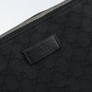 GUCCI GG Canvas Schoudertas Zwart Zilver 110054 Auth 173836-14