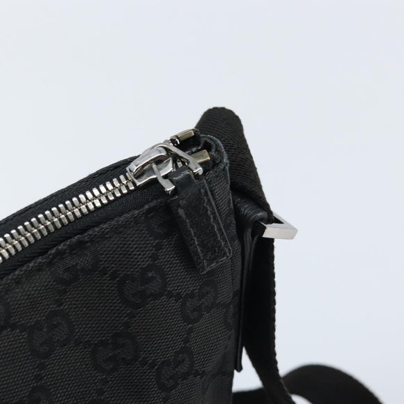GUCCI GG Canvas Schoudertas Zwart Zilver 110054 Auth 173836
