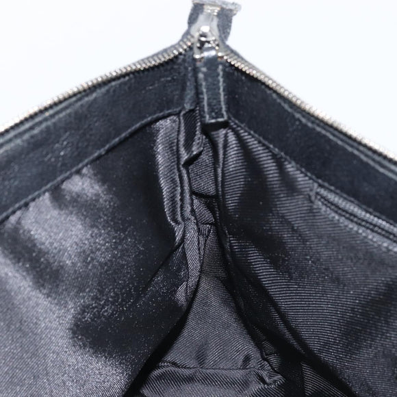 GUCCI GG Canvas Schoudertas Zwart Zilver 110054 Auth 173836