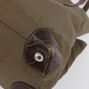 PRADA Hand Bag Nylon Khaki Silver Auth 173838-15