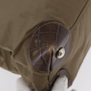 PRADA Hand Bag Nylon Khaki Silver Auth 173838-16