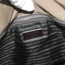 PRADA Hand Bag Nylon Khaki Silver Auth 173838-18