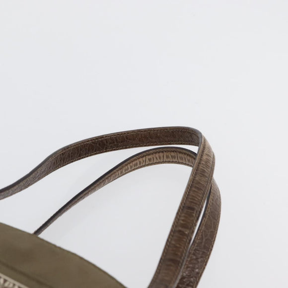 PRADA Hand Bag Nylon Khaki Silver Auth 173838