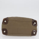 PRADA Hand Bag Nylon Khaki Silver Auth 173838-5