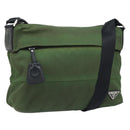 PRADA Shoulder Bag Nylon Green Silver Auth 173841-1