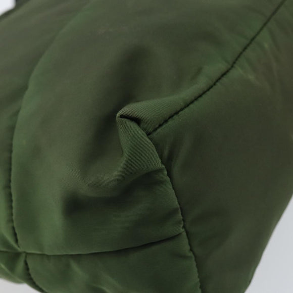 PRADA Shoulder Bag Nylon Green Silver Auth 173841