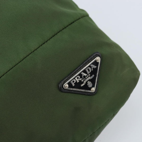 PRADA Shoulder Bag Nylon Green Silver Auth 173841