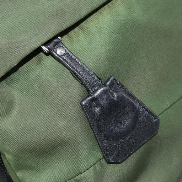 PRADA Shoulder Bag Nylon Green Silver Auth 173841