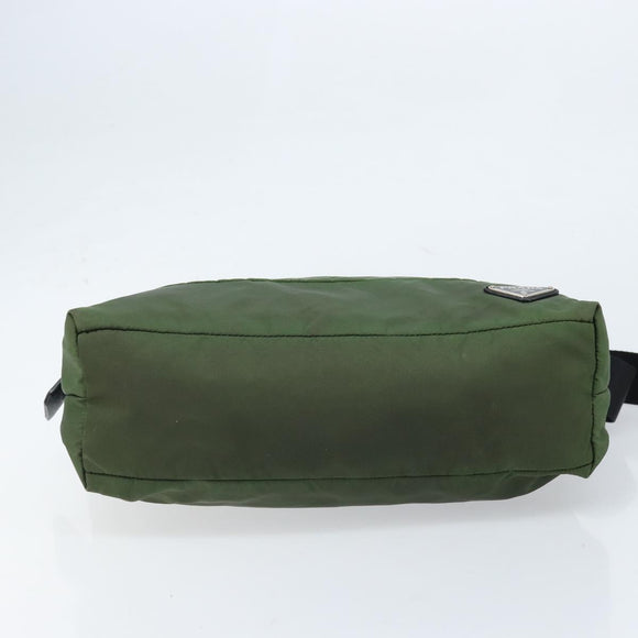 PRADA Shoulder Bag Nylon Green Silver Auth 173841