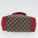GUCCI GG Canvas Tote Bag Beige Silver 019 0402 3754 Auth 173842-10