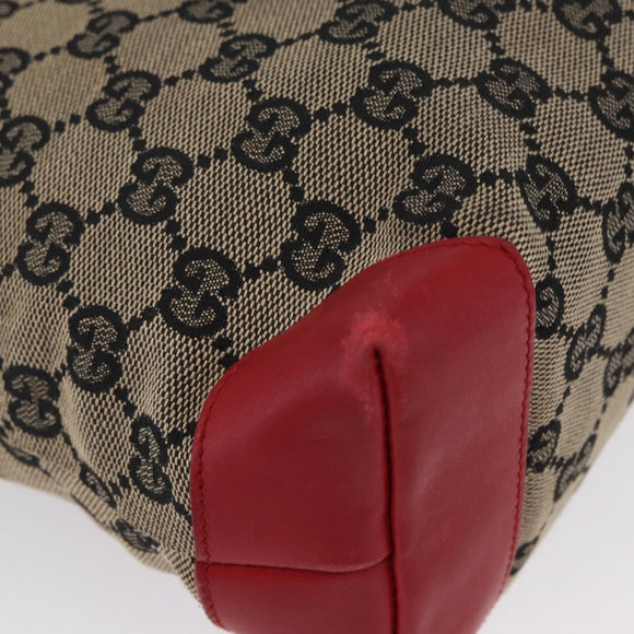 GUCCI GG Canvas Tote Bag Beige Silver 019 0402 3754 Auth 173842