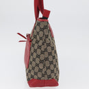 GUCCI GG Canvas Tote Bag Beige Silver 019 0402 3754 Auth 173842-5