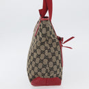 GUCCI GG Canvas Tote Bag Beige Silver 019 0402 3754 Auth 173842-6